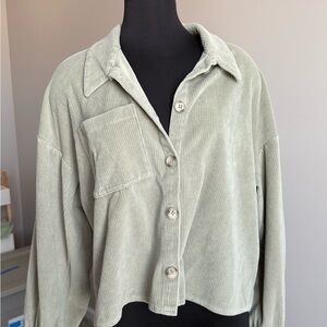 Madewell Light Green Corduroy Shirt
